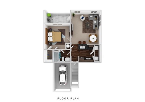 Floor plan for 1 bed, 1 bath, 838 sqft